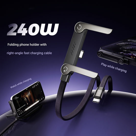 240W C-to-C Charging Cable with Built-In Stand
