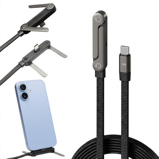 240W C-to-C Charging Cable with Built-In Stand